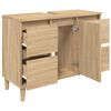 vidaXL Waschbeckenunterschrank Sonoma-Eiche 80x33x60 cm Holzwerkstoff
