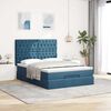 vidaXL Ottoman-Bett mit Matratzen Dunkelblau 140x200 cm Samt