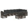 vidaXL Gartensofa-set 10 Stk. Grau Poly-Rattan