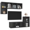 vidaXL 4-tlg. TV-Schrank-Set Grau Holzwerkstoff