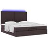 vidaXL Ottoman-Bett mit Matratzen & LEDs Dunkelbraun 200x200 cm Stoff