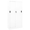 vidaXL B&uuml;roschrank mit Schiebet&uuml;r Wei&szlig; 90x40x180 cm Stahl