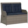 vidaXL Gartenbank Grau Poly-Rattan