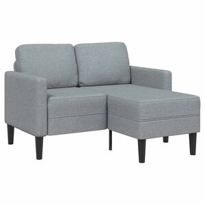 vidaXL 2-Sitzer-Sofa mit Chaiselongue L-Form Hellgrau 125 cm Stoff