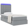 vidaXL Bett mit Stauraum und LED Hellgrau 90 x 200 cm Polyester