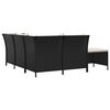 vidaXL 4-tlg. Garten-Lounge-Set mit Kissen Schwarz Poly Rattan