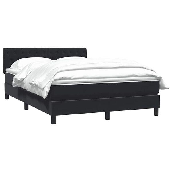 vidaXL Boxspringbett mit Matratze Schwarz 140x210 cm Samt