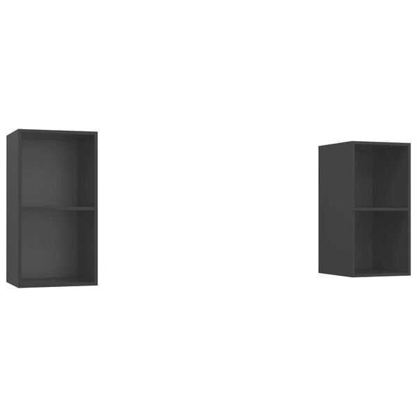 vidaXL TV-Wandschr&auml;nke 2 Stk. Grau Holzwerkstoff