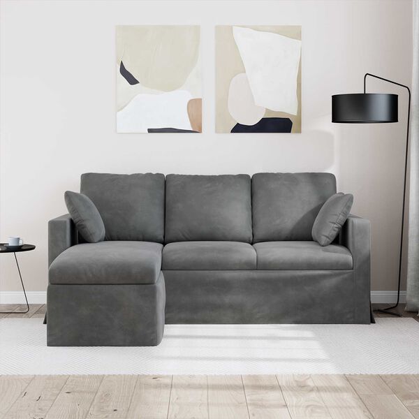 vidaXL Sofa Dunkelgrau 198 x 134 x 80 cm Samt