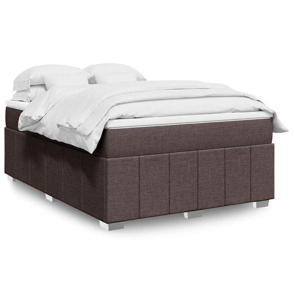 vidaXL Boxspringbett mit Matratze Dunkelbraun 140x190 cm Stoff
