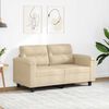 vidaXL 2-Sitzer-Sofa Creme 120 cm Mikrofasergewebe
