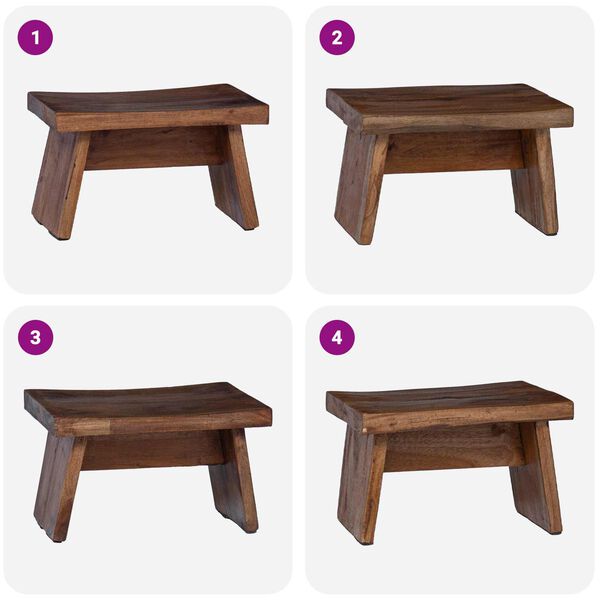 vidaXL Hocker Natur 29 x 20 x 17 cm Mahagoni Holz