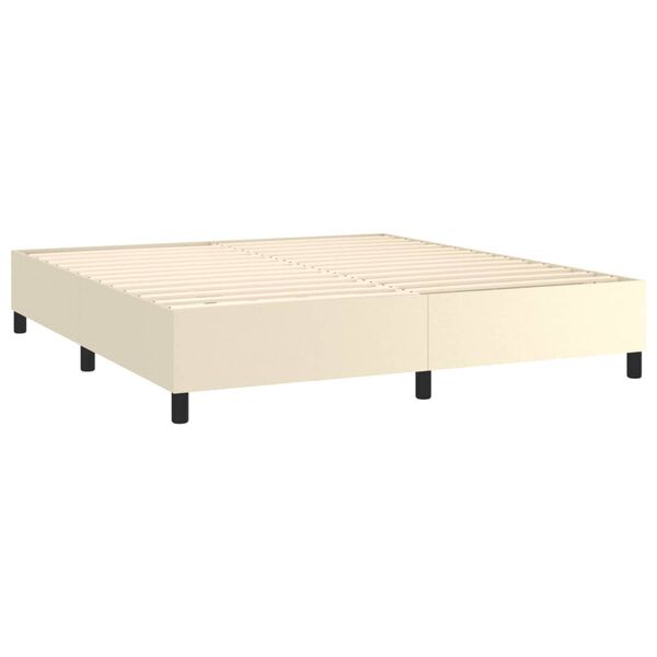 vidaXL Boxspringbettgestell Creme 180x200 cm Kunstleder