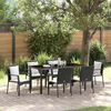 vidaXL Garten Essgruppe mit Kissen 7 pcs Schwarz Poly-Rattan