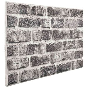vidaXL Wandpaneele 10 stk. 100 x 50 cm Dunkelgrau und Wei&szlig; EPS-Schaum