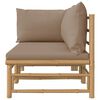 vidaXL 2-tlg. Garten-Lounge-Set mit Taupe Kissen Bambus