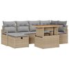 vidaXL Garten-Sofa-Set 7 pcs Beige Poly-Rattan