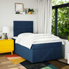vidaXL Boxspringbett mit Matratze Blau 120x190 cm Stoff
