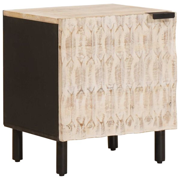 vidaXL Nachttisch 2 pcs Wei&szlig; 40 x 33 x 46 cm Massivholz Mango