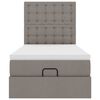 vidaXL Ottoman-Bett mit Matratze Taupe 90x200 cm Stoff