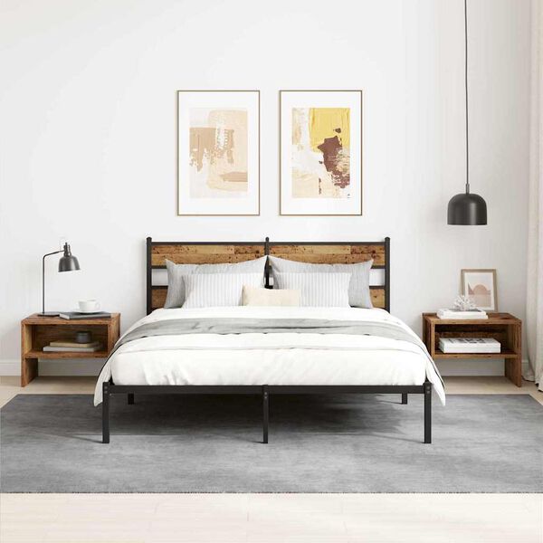 vidaXL Nachttisch Altholz 40 x 40 x 30 cm Holzwerkstoff