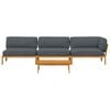 vidaXL Sofa Set mit Kissen Uni 4 pcs Anthrazit Massivholz Akazie