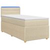 vidaXL Boxspringbett mit Matratze mit Kopfteil Creme 80 x 200 cm Stoff