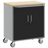 vidaXL Trolley Rolling Workbench Schwarz und Grau 75 x 45 x 85 cm