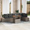 vidaXL Garten-Sofa-Set mit Speicher 7 pcs Grau Poly Rattan