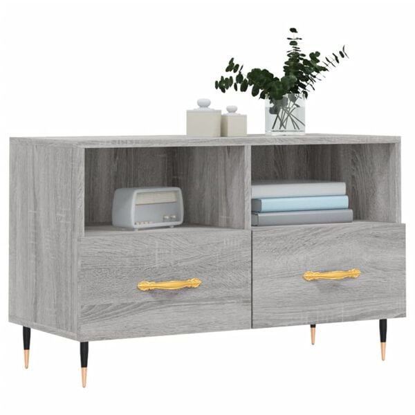 vidaXL TV-Schrank Grau Sonoma 80x36x50 cm Holzwerkstoff