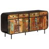 vidaXL Sideboard 140x35x70 cm Altholz Massiv und Metall