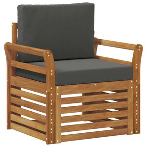 vidaXL Outdoor-Sofa Massives Akazienholz und Polyester Natur