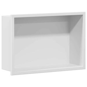 vidaXL Duschnische Wei&szlig; 30 x 20 x 9,5 cm Edelstahl