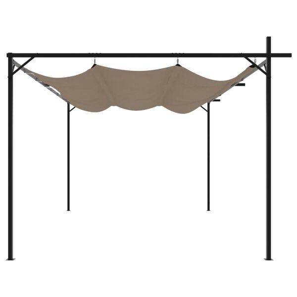 vidaXL Pergola mit Schiebedach Taupe 395x292x230 cm