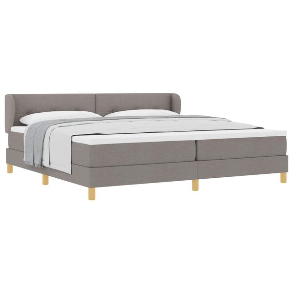 vidaXL Boxspringbett mit Matratze Taupe 200 x 200 cm Stoff
