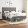 vidaXL Boxspringbett mit Matratze Dunkelgrau 160x200 cm Stoff
