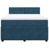 vidaXL Boxspringbett mit Matratze Blau 140x200 cm Samt