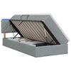 vidaXL LED-Speicherbett mit Matratze Hellgrau 90 x 200 cm Stoff