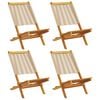 vidaXL Klappst&uuml;hle, 4 St&uuml;ck, beige, massives Akazienholz