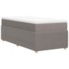vidaXL Boxspringbett mit Matratze Taupe 100x200 cm Stoff