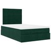 vidaXL Ottoman-Bett mit Matratzen & LEDs Dunkelgr&uuml;n 120x190 cm Samt