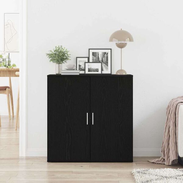 vidaXL Sideboard Schwarz Eichen-Optik 79 x 38 x 80 cm Holzwerkstoff