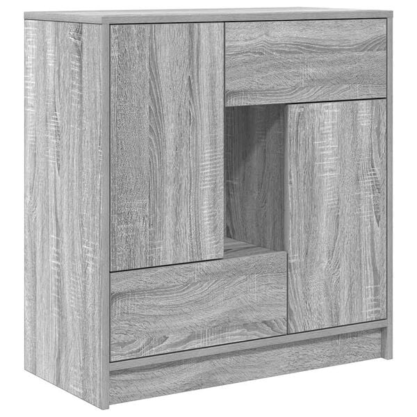 vidaXL Sideboard mit Schubladen und Türen Grau Sonoma 70,5x34x74,5 cm