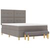 vidaXL Boxspringbett mit Matratze Taupe 140 x 190 cm Stoff