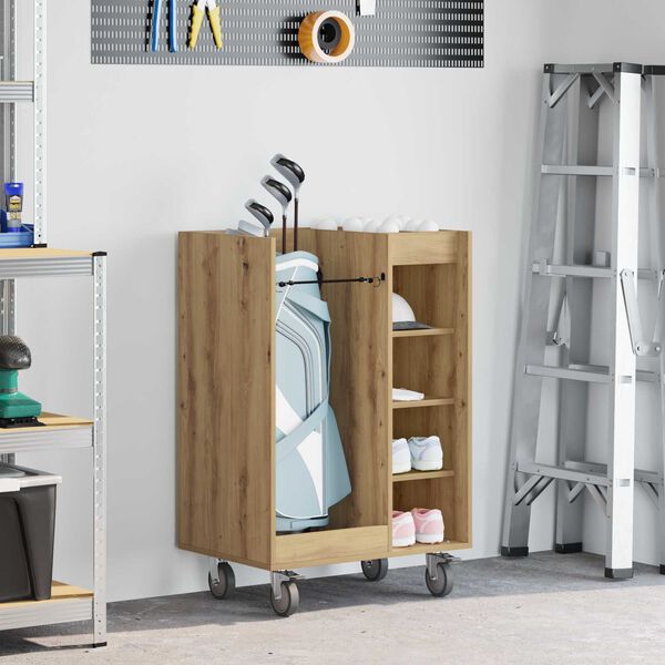 vidaXL Golf Schrank Mit Rad Uni Artisan-Eiche 65 x 45 x 98 cm