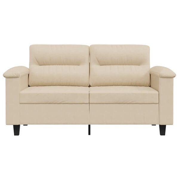 vidaXL 2-Sitzer-Sofa Creme 120 cm Mikrofasergewebe
