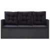 vidaXL 6-tlg. Garten-Lounge-Set mit Kissen Poly Rattan Schwarz