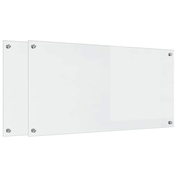vidaXL Küchenrückwand 2 pcs Transparent 100 x 50 cm Gehärtetes Glas