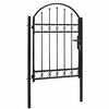 vidaXL Gartentor ASSEN mit Bogenabschluss Stahl 102 x 125 cm Schwarz