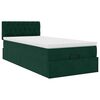 vidaXL Ottoman-Bett mit Matratze & LEDs Dunkelgr&uuml;n 100x200 cm Samt